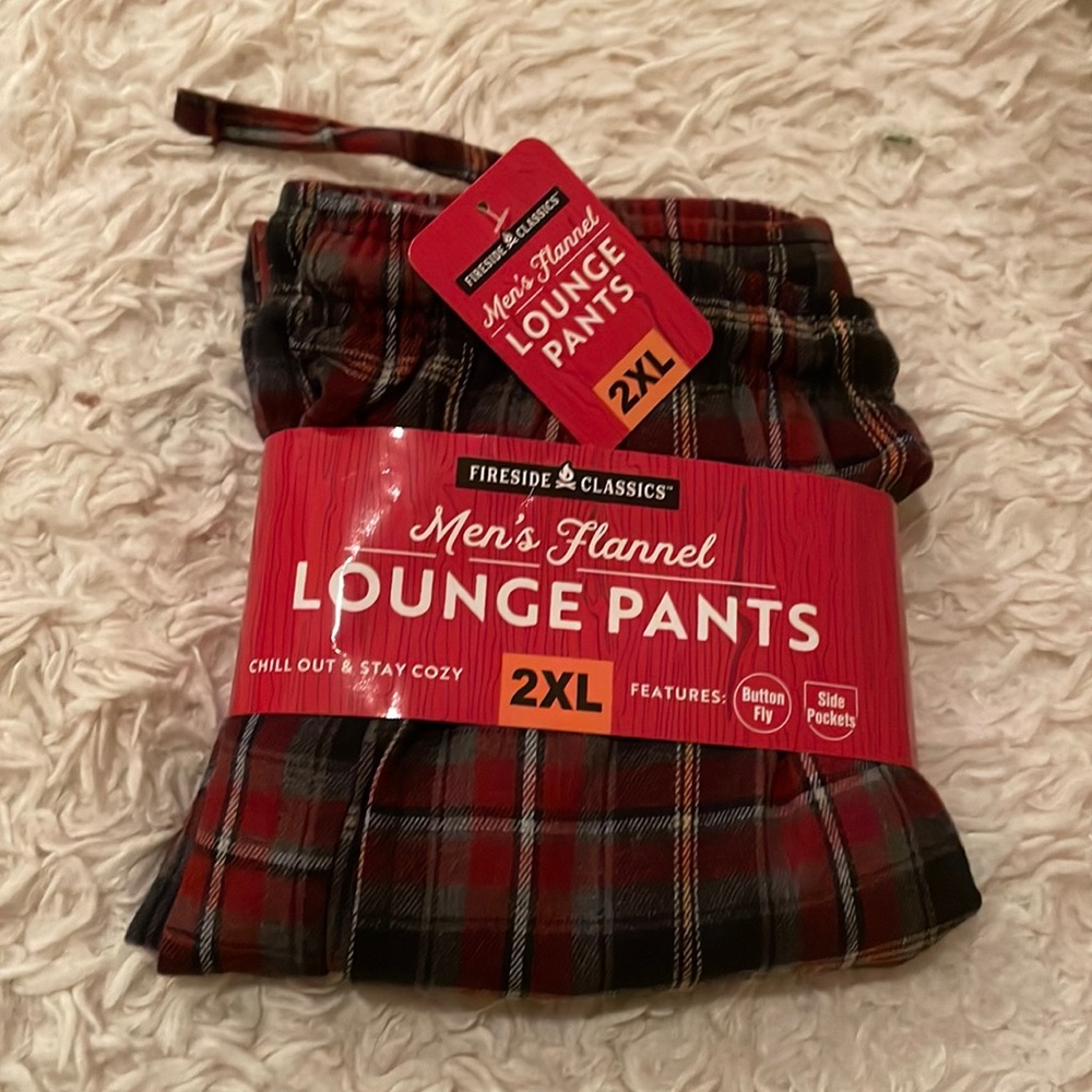 Men’s flannel plaid lounge pants 2XL NWT